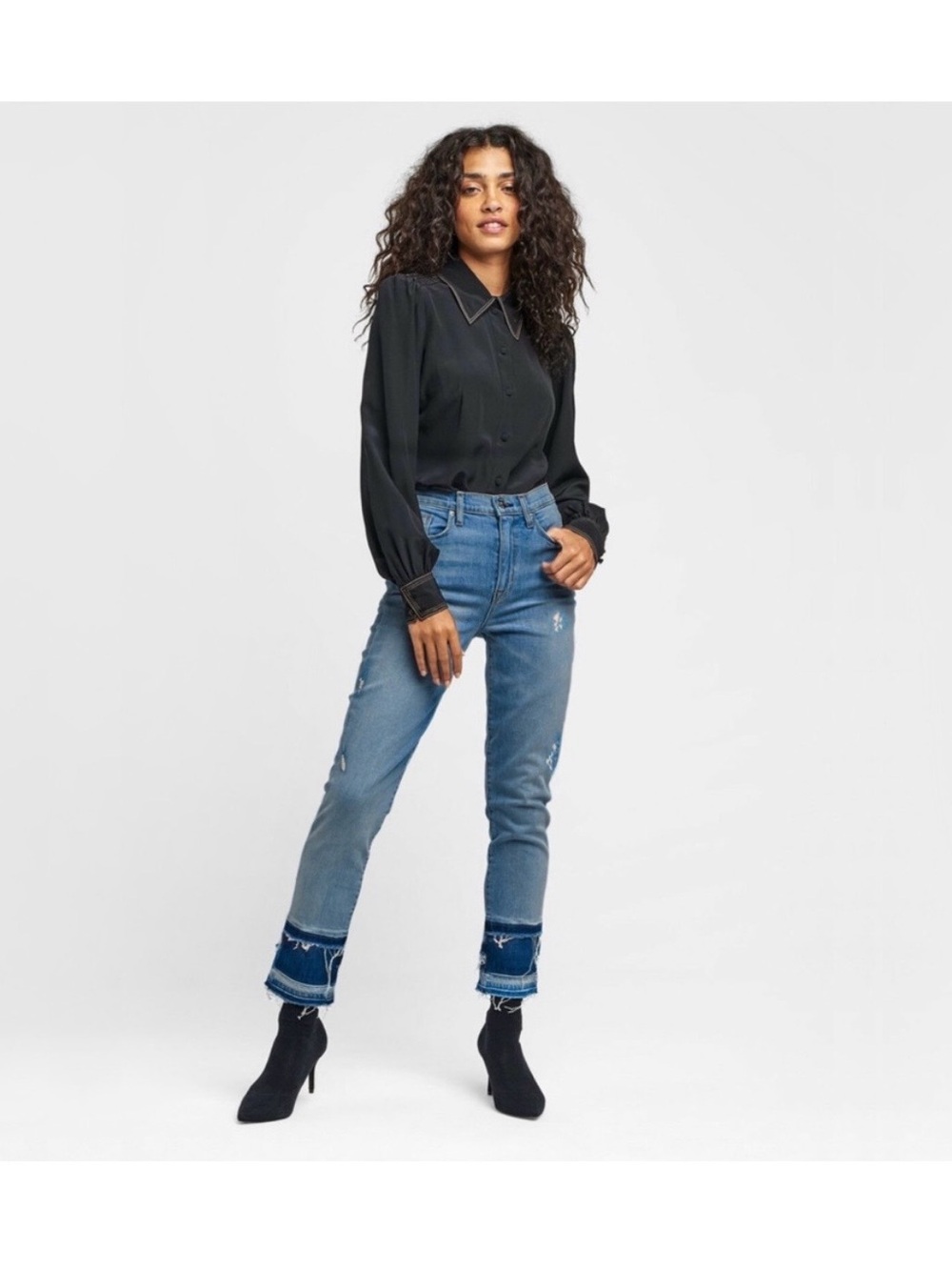 Hudson Zooey Hi Rise Double Step Hem Straight Leg Jeans Size 25 NWOT